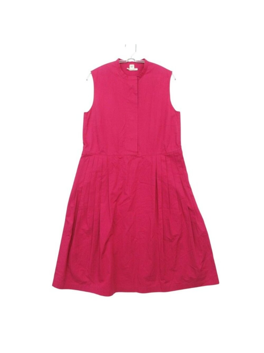 Hermes Dress Cotton Poplin Band Color Long Sleeveless Pink